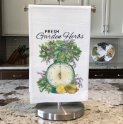 Flour Sack Towels - Garden Herbs and Lemons